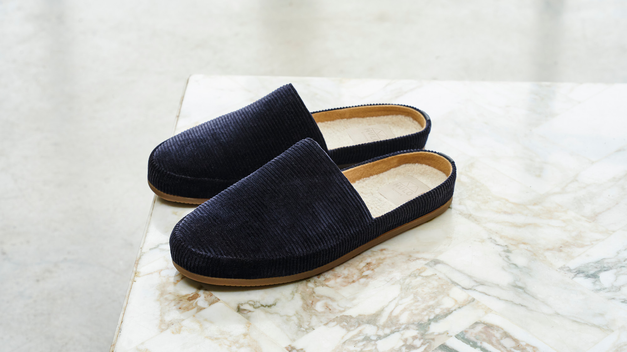 mens leather backless slippers