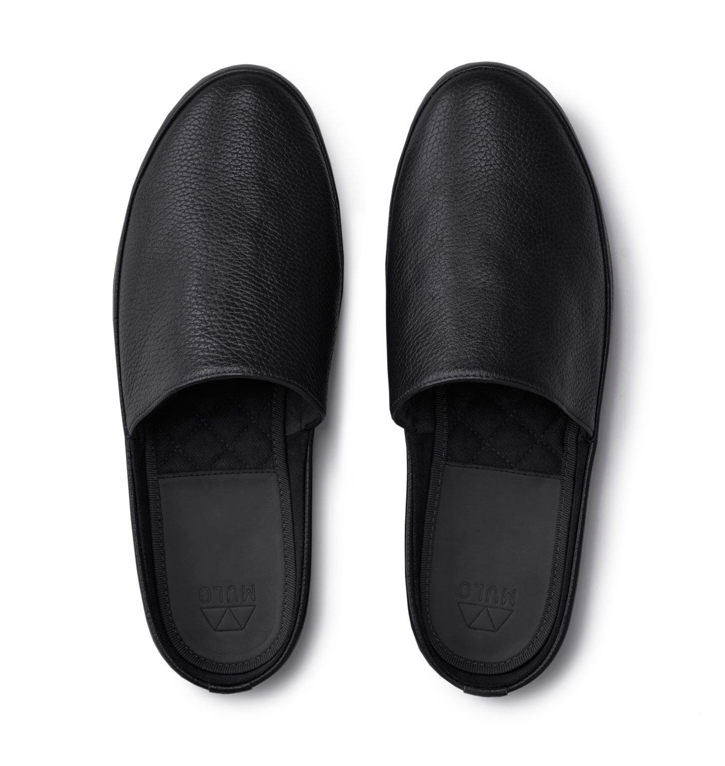 Black Leather Mens Slippers MULO shoes Premium Italian Leather