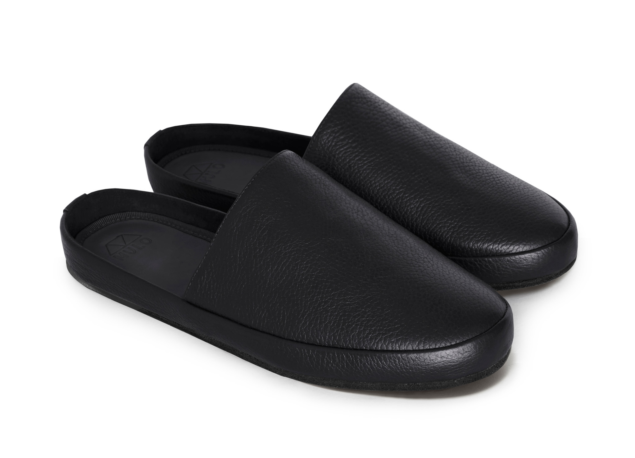 Black Leather Slippers | MULO shoes | Premium Italian Leather