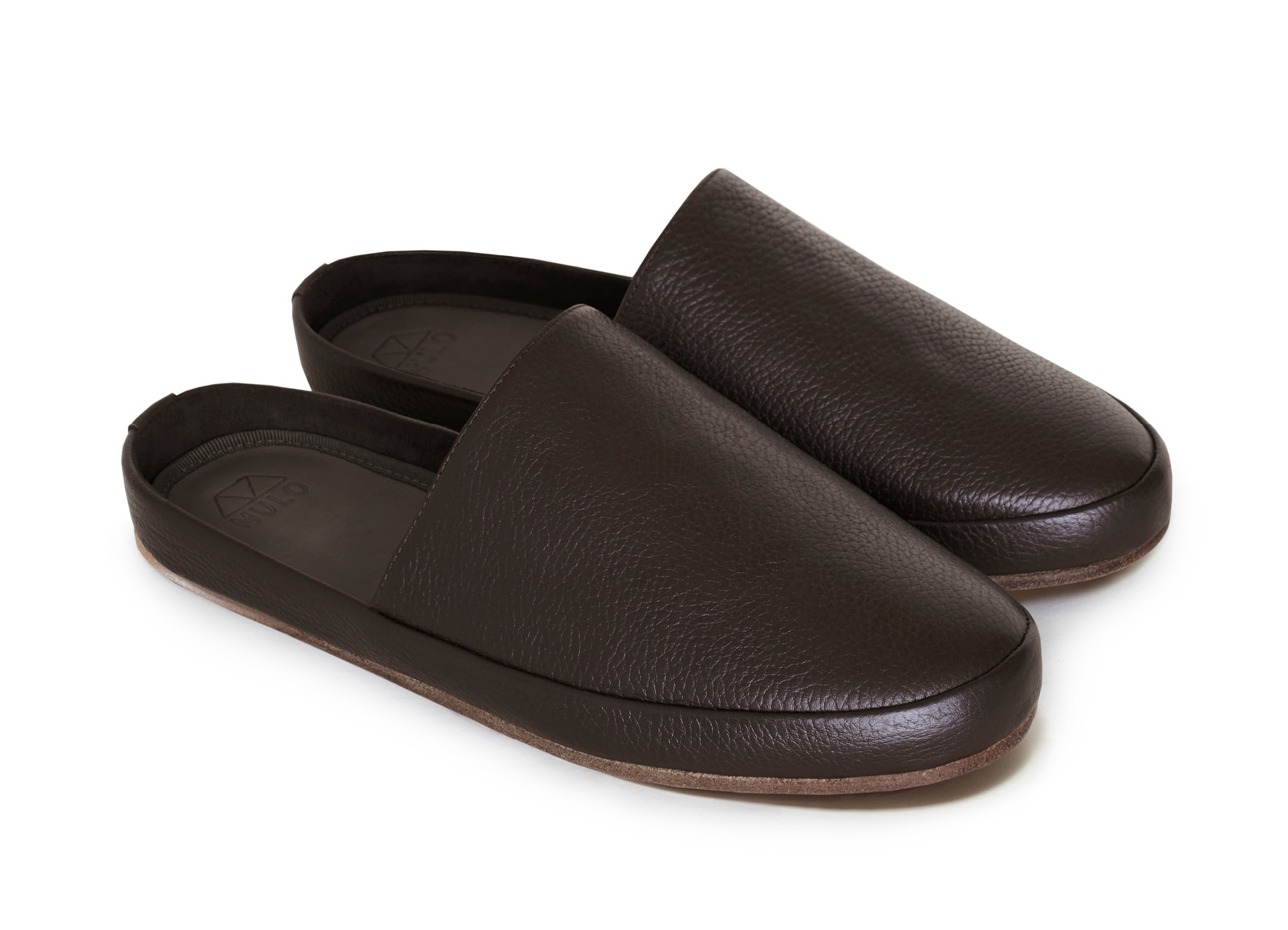 Brown Leather Mens Slippers, MULO shoes