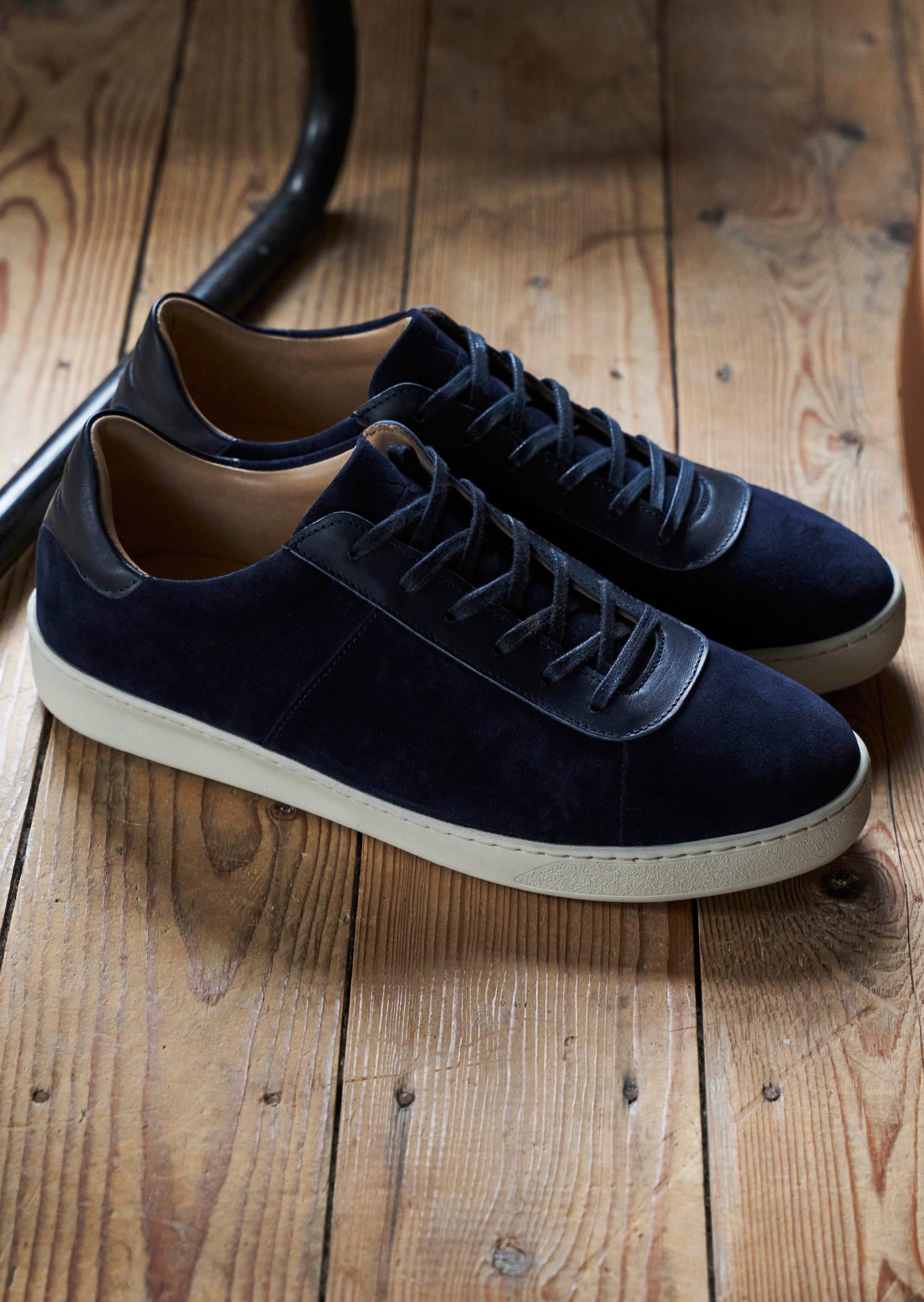 Men's blue suede leather low Sneakers