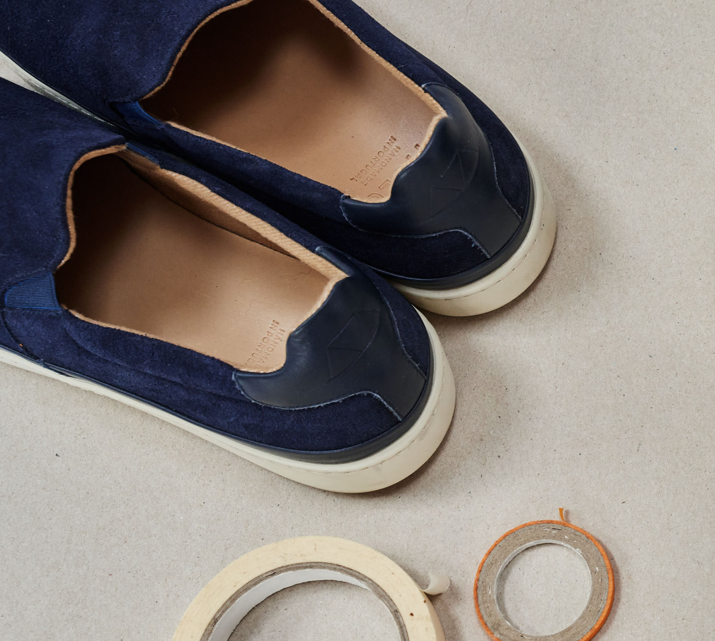 New Season - Navy Suede Slip-On Sneakers