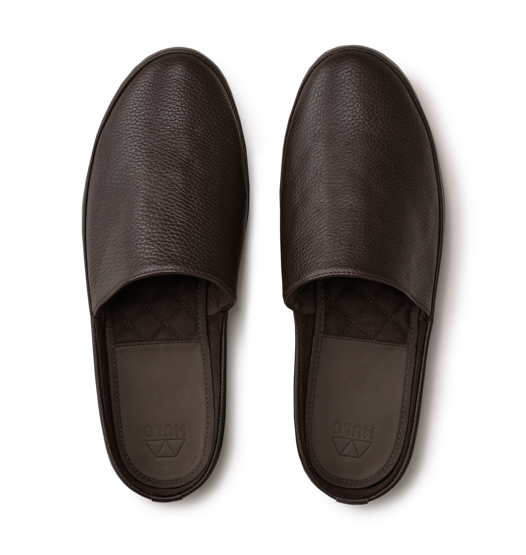 Premium Mens Slippers In Brown Leather 