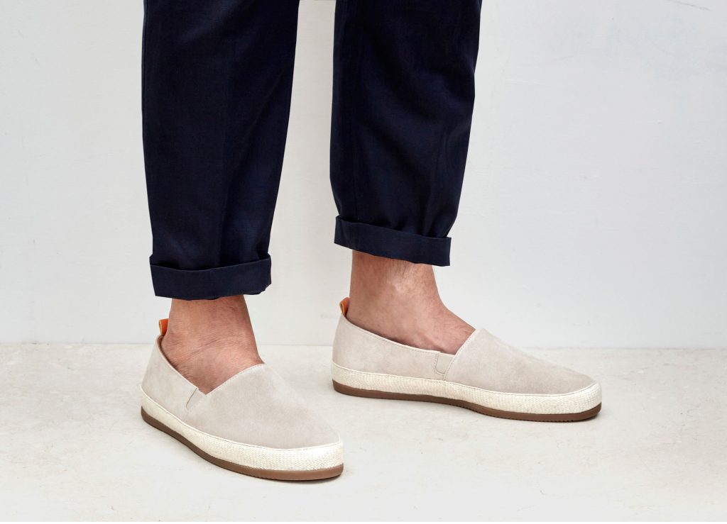 Men's White Espadrilles in Suede